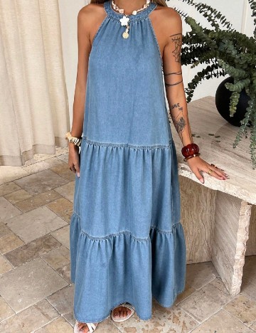 Rochie lunga Dazy, albastru