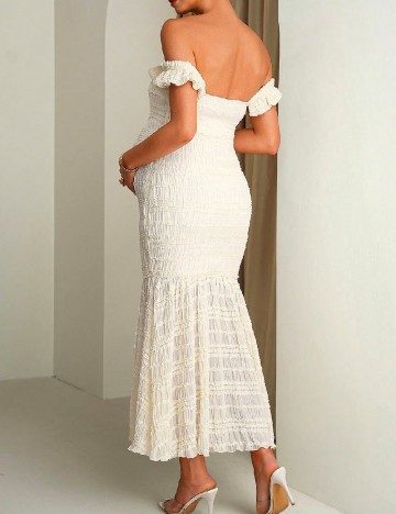 Rochie lunga SHEIN Maternity, ecru