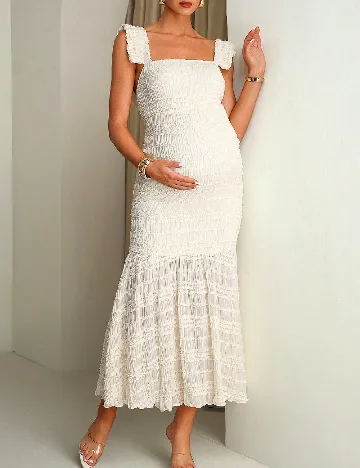 Rochie lunga SHEIN Maternity, ecru