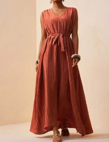 Rochie lunga SHEIN, caramiziu