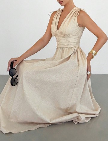 Rochie lunga SHEIN, crem