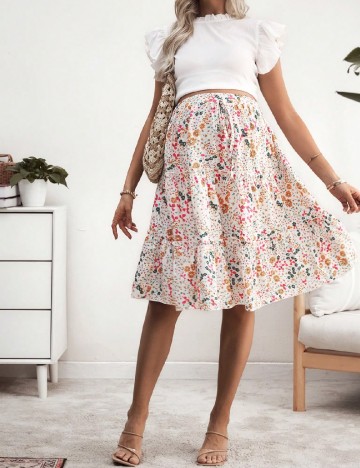 Fusta SHEIN Maternity, floral print