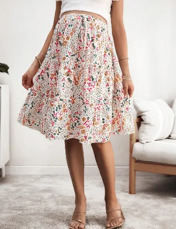 Fusta SHEIN Maternity, floral print