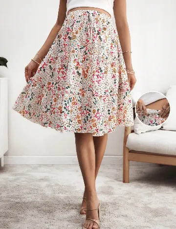 Fusta SHEIN Maternity, floral print