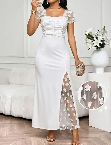 Rochie lunga SHEIN CURVE, alb