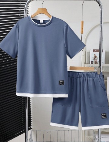 Compleu Shein Kids, albastru