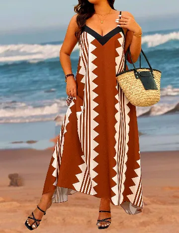 Rochie lunga SHEIN CURVE, maro