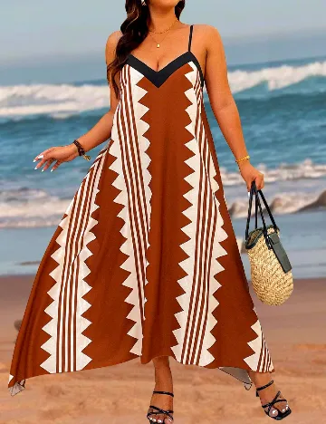 Rochie lunga SHEIN CURVE, maro