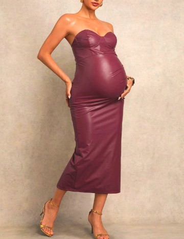 Rochie medie SHEIN Maternity, visiniu