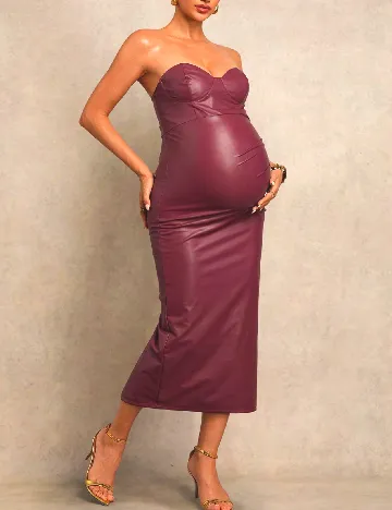 Rochie medie SHEIN Maternity, visiniu