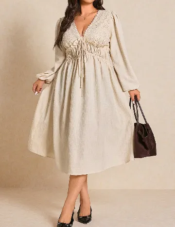 Rochie medie SHEIN CURVE, crem