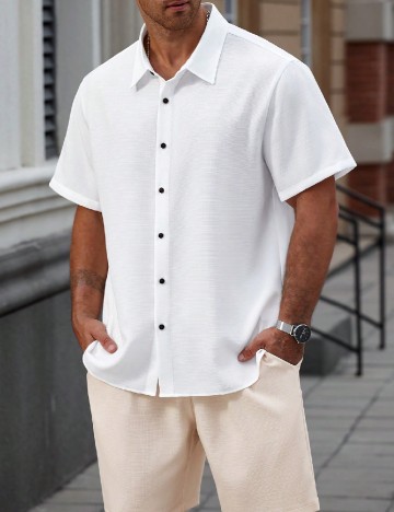 Compleu SHEIN Plus Size Men, alb/crem