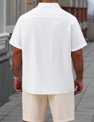 Compleu SHEIN Plus Size Men, alb/crem