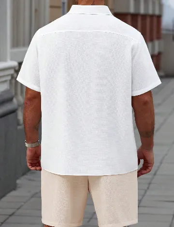 Compleu SHEIN Plus Size Men, alb/crem