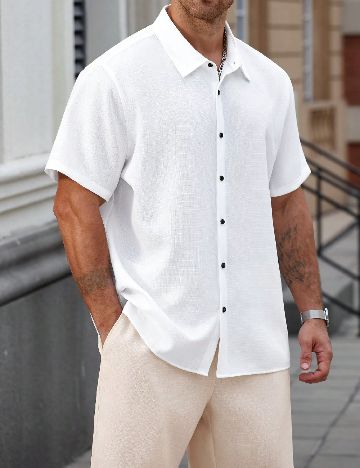 Compleu SHEIN Plus Size Men, alb/crem