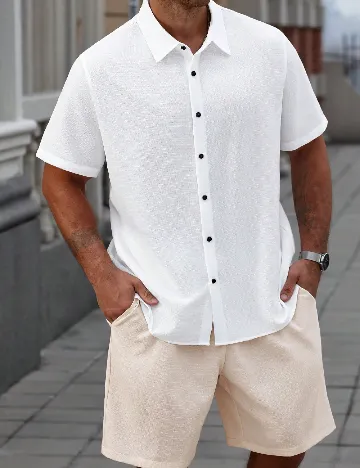 Compleu SHEIN Plus Size Men, alb/crem
