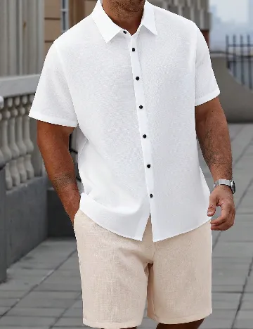 Compleu SHEIN Plus Size Men, alb/crem