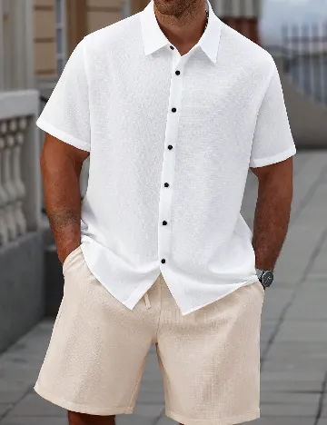 Compleu SHEIN Plus Size Men, alb/crem