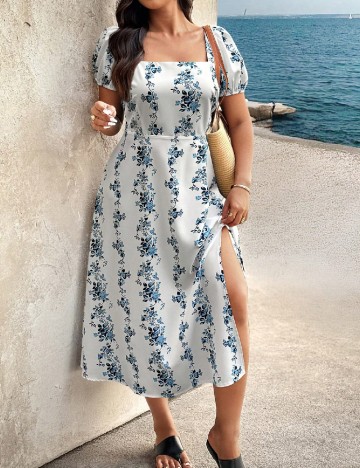 Rochie medie SHEIN CURVE, alb