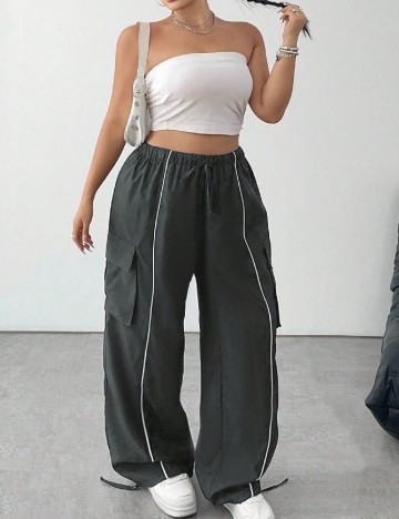 Pantaloni SHEIN CURVE, gri