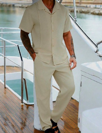 Compleu SHEIN Plus Size Men, crem