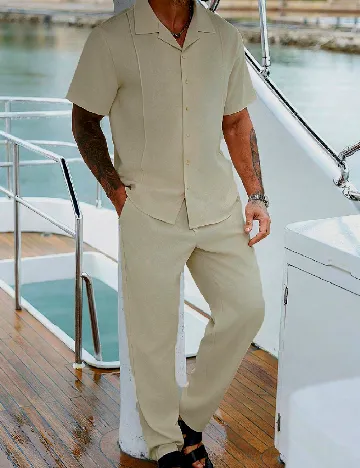 Compleu SHEIN Plus Size Men, crem