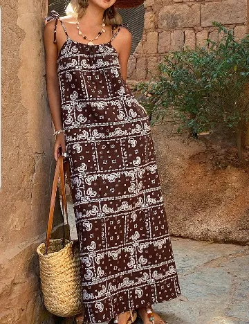 Rochie lunga Dazy, maro