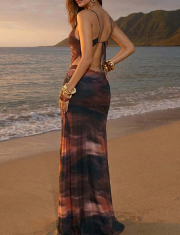Rochie de plaja SHEIN, maro