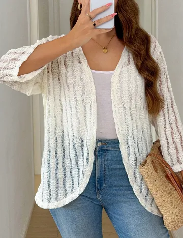 Cardigan SHEIN CURVE, ecru