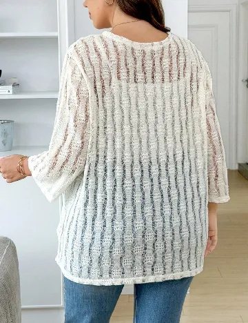 Cardigan SHEIN CURVE, ecru