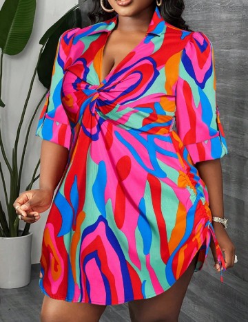 Rochie scurta SHEIN CURVE, mix culori