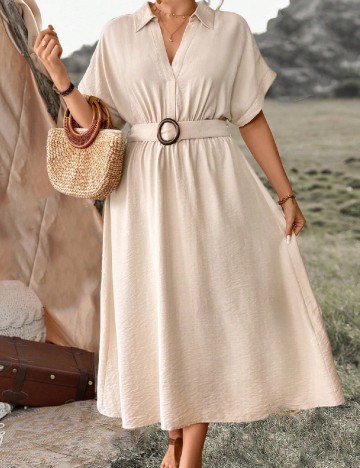 Rochie medie SHEIN CURVE, crem