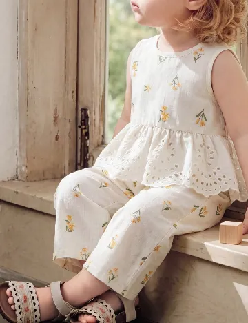 Compleu Shein Kids, ecru/galben