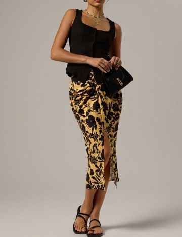Fusta Forever 21, galben/negru