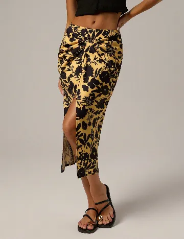Fusta Forever 21, galben/negru