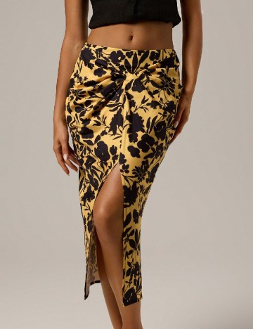 Fusta Forever 21, galben/negru