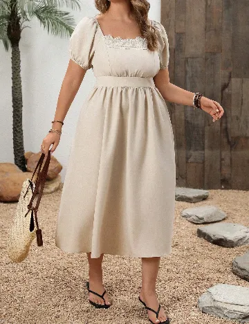 Rochie medie SHEIN CURVE, crem