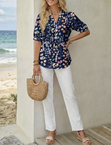 Bluza Emery Rose, bleumarin