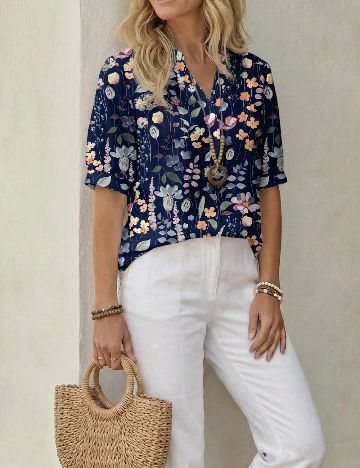 Bluza Emery Rose, bleumarin