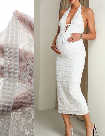 Rochie lunga SHEIN Maternity, alb