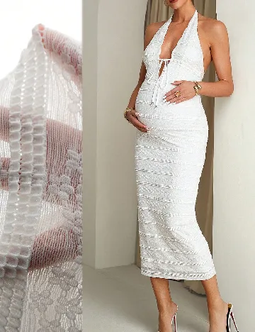 Rochie lunga SHEIN Maternity, alb