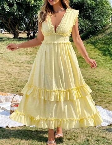 Rochie lunga SHEIN CURVE, galben