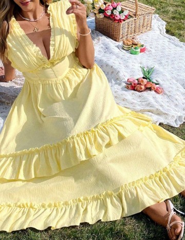 Rochie lunga SHEIN CURVE, galben
