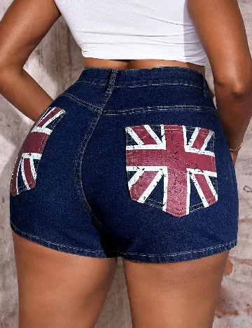 Pantaloni scurti SHEIN CURVE, albastru