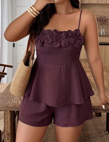 Salopeta SHEIN CURVE, pruna