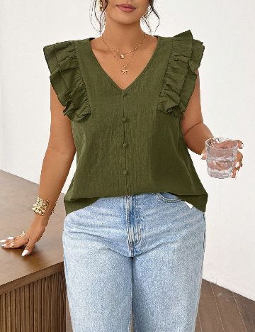 Bluza SHEIN CURVE, verde