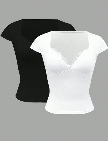 Set topuri 2 bucati SHEIN, mix culori