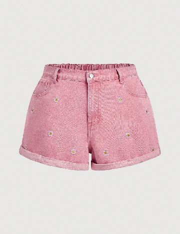 Pantaloni scurti SHEIN CURVE, roz