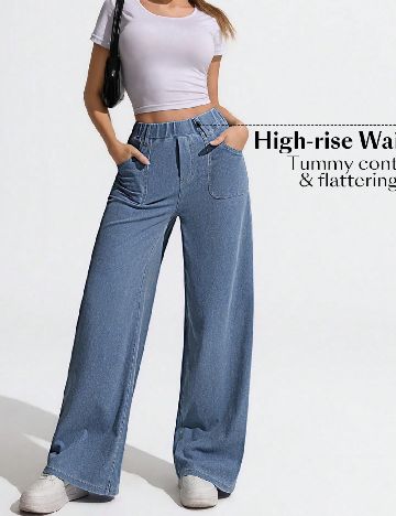 Pantaloni SHEIN, albastru