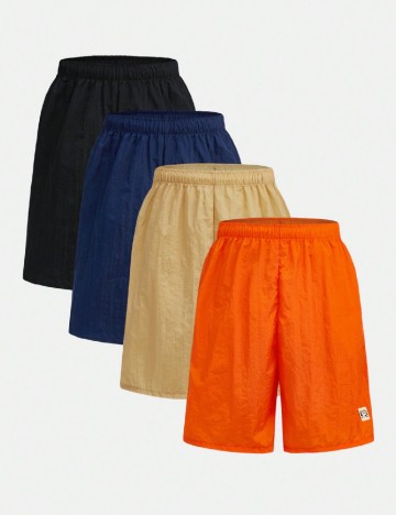 Set Pantaloni scurti 4 perechi Shein Kids, mix culori